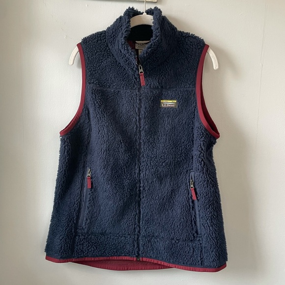 LL Bean Mountain Pile Fleece Vest Sherpa Blue Women's New Medium Outdoors Layer - Picture 2 of 8